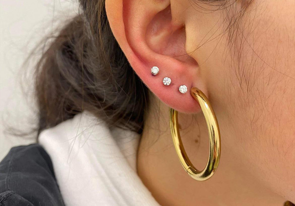 Lobe ear piercing by Silver Lining Sheffield