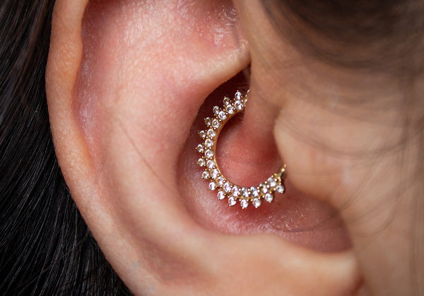 Daith ear piercing by Silver Lining Nottingham