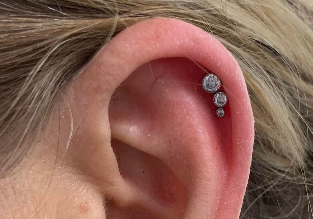Helix ear piercing by Silver Lining Nottingham
