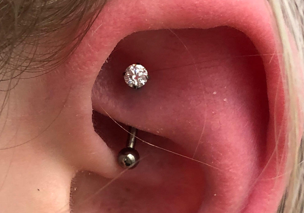 Rook ear piercing by Silver Lining Sheffield