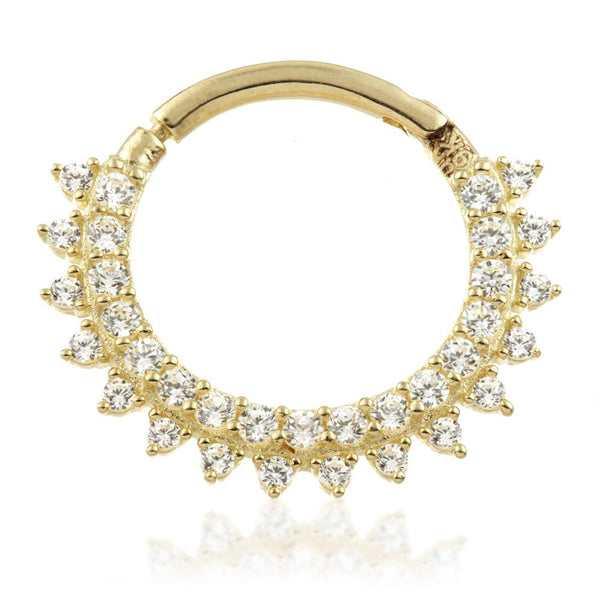 14ct Gold - Gem Ring - Spike Pavé - Silver Lining