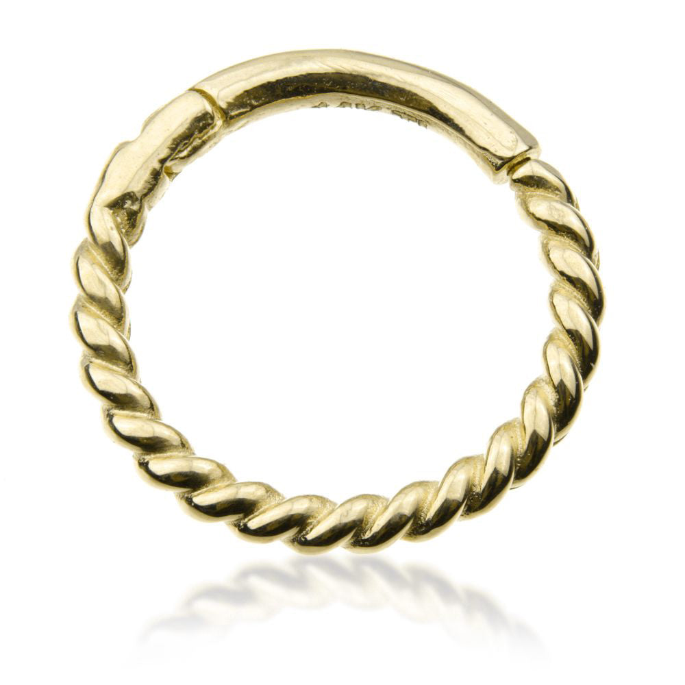 Gold Rope Ring Side View 9ct Gold - Hinged Ring - Rope - Silver Lining