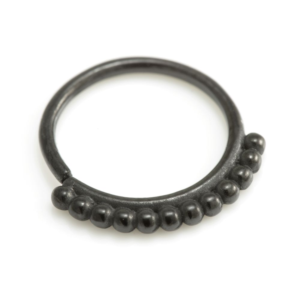 Black PVD Bohemian Seamless Ring - Tiny Balls