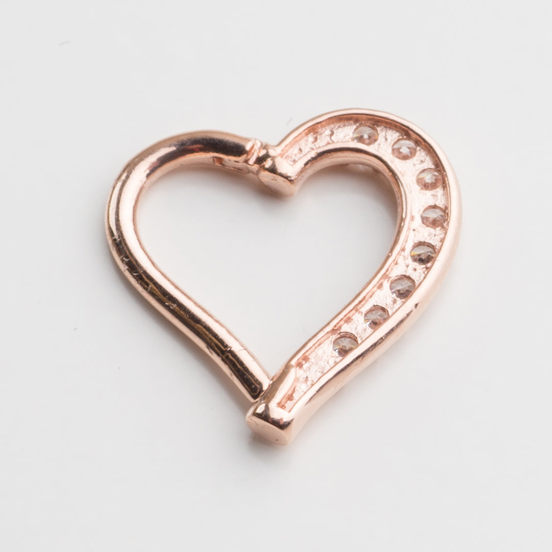 9ct Rose Gold Gem Hinge Heart Ring (Right)