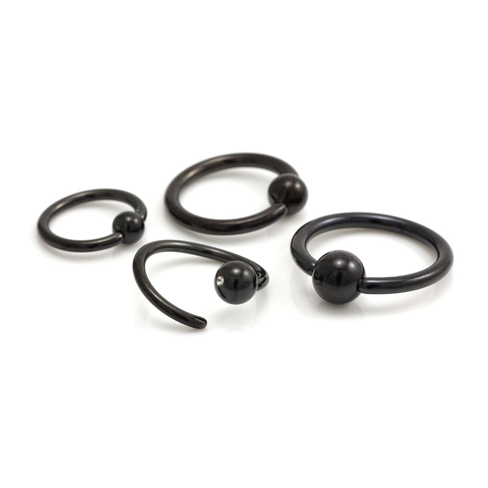 Seamless Black Steel BCR Rings