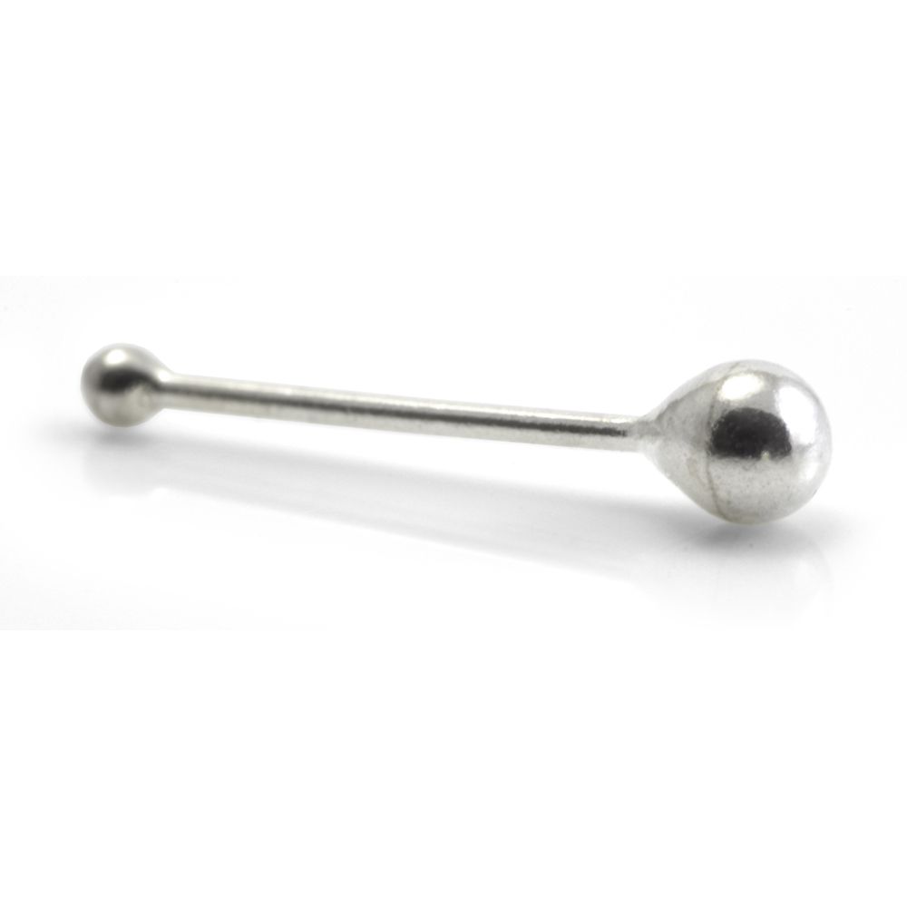 Silver Ball Ended Ball Nose Stud