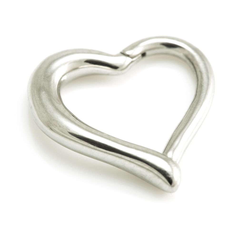 Stainless Steel Heart Shaped Hinged Ring