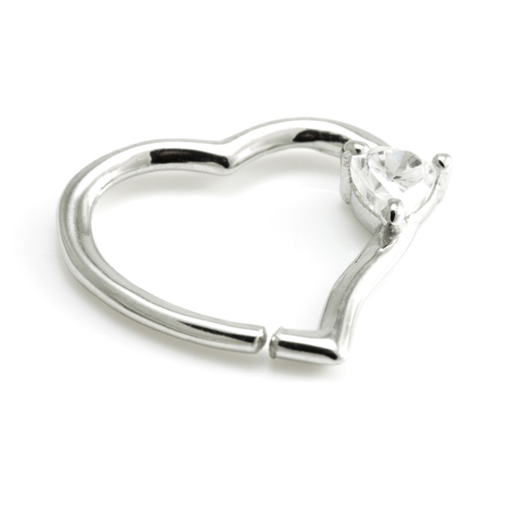 Sterling Silver Gem Heart Ring