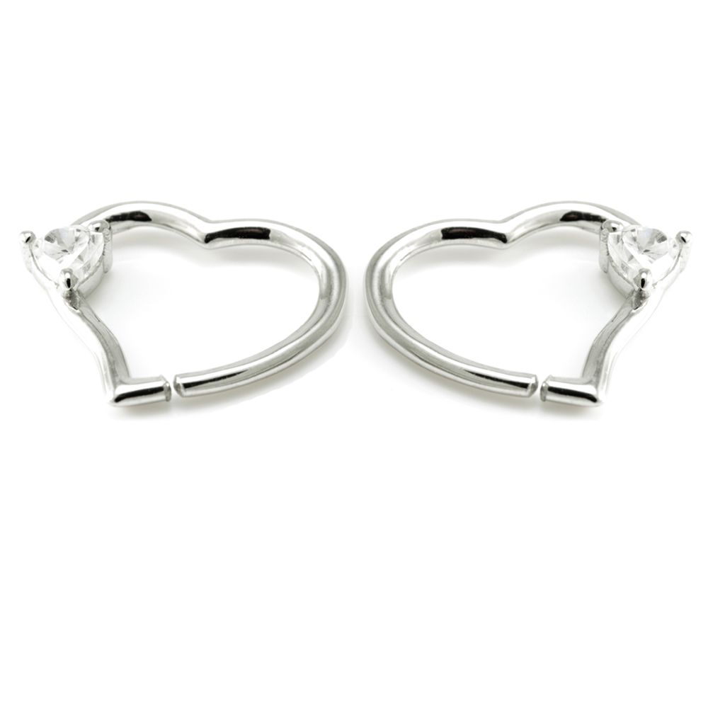 Sterling Silver Gem Heart Ring