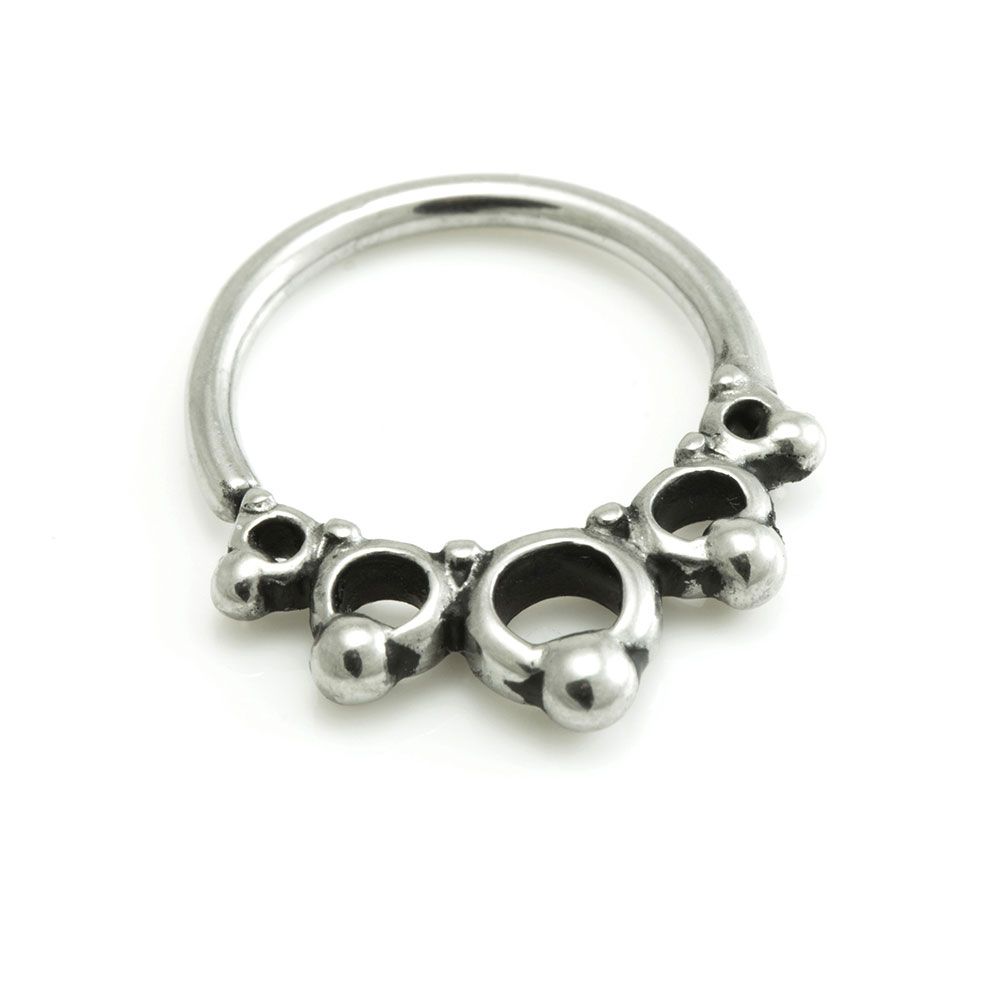 Surgical Steel Bohemian Seamless Ring - Ball End Circle