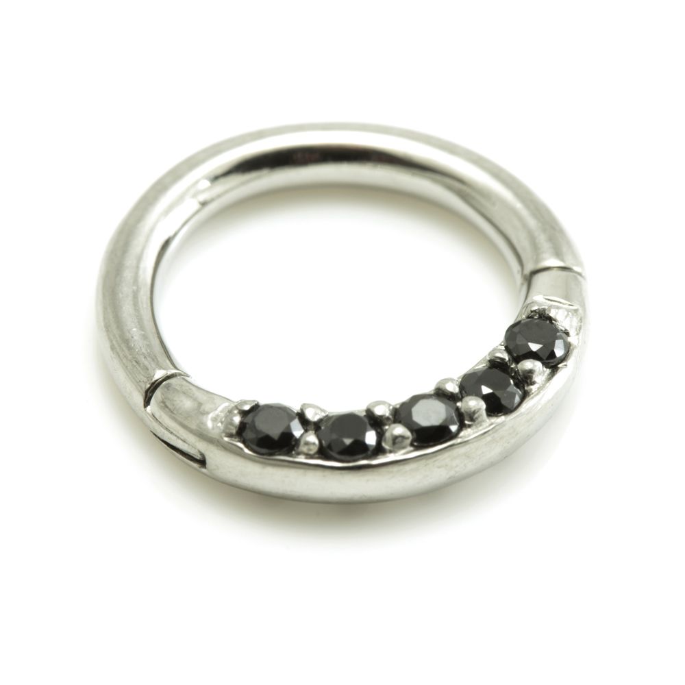 Surgical Steel Gem Hinged Micro Ring