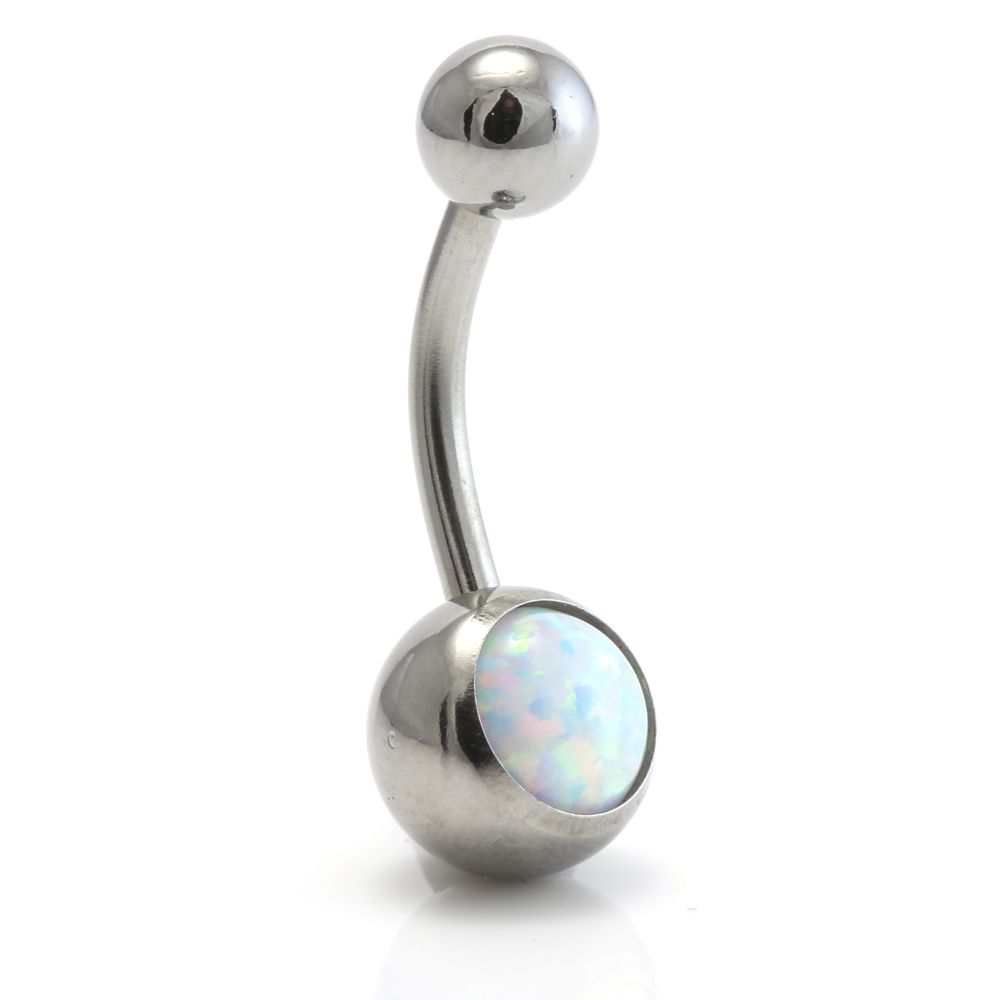 Surgical Steel Opal Belly Bar